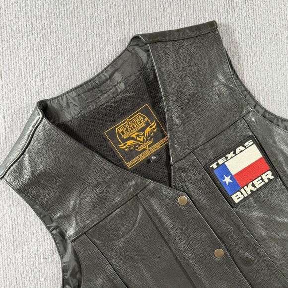 Milwaukee‎ Leather Womens Black Naked Leather XL Lace Vest * - Picture 9 of 11